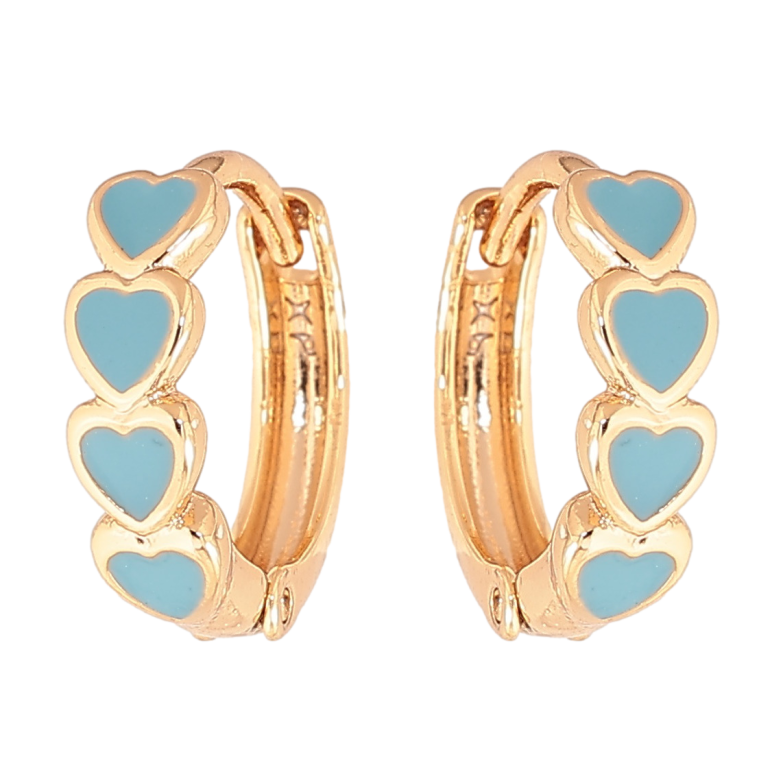 Сережки Xuping Колір Позолота 18K колечка Сердечка з червоною емалью фото №9 Сережки Xuping Колір Позолота 18K колечка Сердечка з червоною емалью фото №9