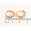 Серьги Xuping Цвет Позолота 18K колечки Сердечки с голубой эмалью фото №2 Серьги Xuping Цвет Позолота 18K колечки Сердечки с голубой эмалью фото №2