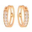 Серьги Xuping Цвет Позолота 18K колечки Двусторонние с дорожкой и радужными кристаллами фото №2