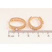 Серьги Xuping Цвет Позолота 18K колечки Двусторонние с дорожкой и радужными кристаллами фото №3