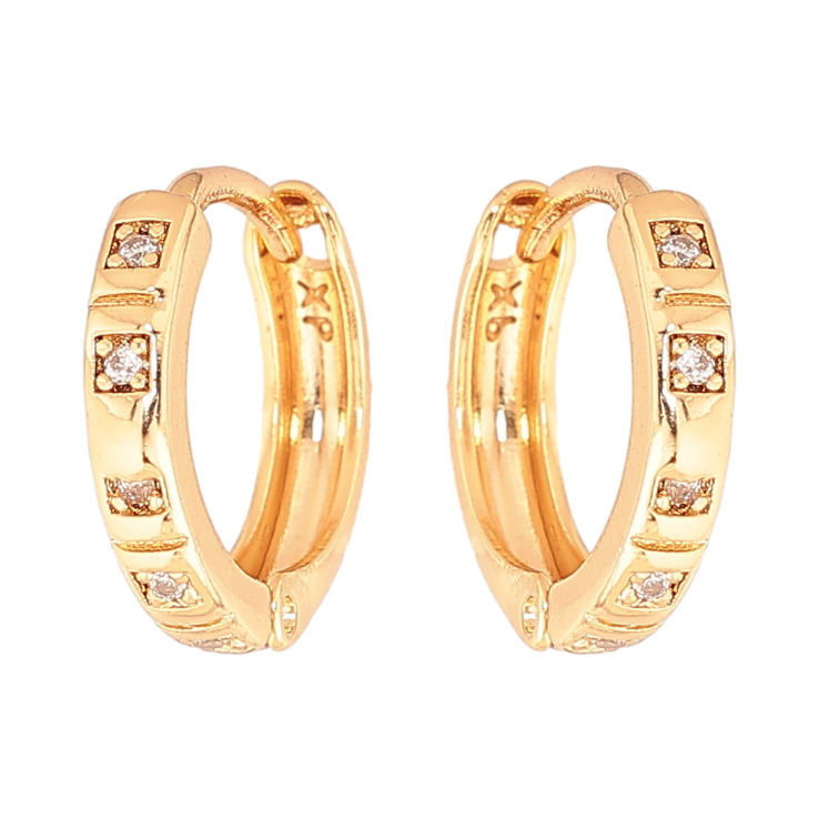 Серьги Xuping Цвет Позолота 18K колечки Узор с кристаллами фото №9 Серьги Xuping Цвет Позолота 18K колечки Узор с кристаллами фото №9