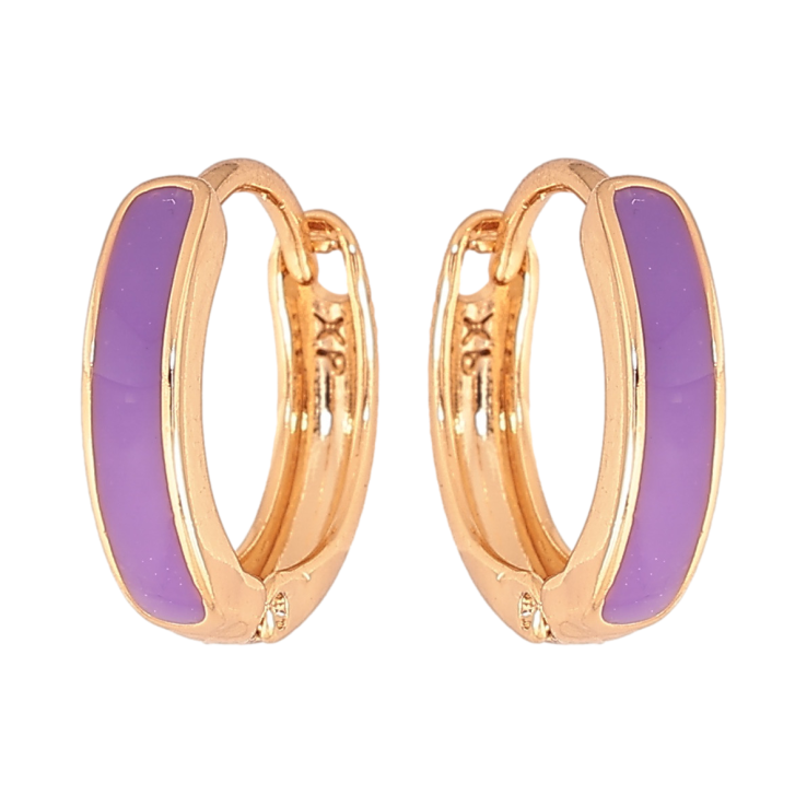 Серьги Xuping Цвет Позолота 18K колечки Фиолетовая эмаль ø 14мм фото №15 Серьги Xuping Цвет Позолота 18K колечки Фиолетовая эмаль ø 14мм фото №15