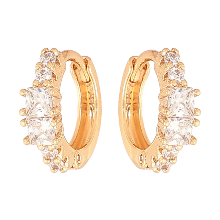 Серьги Xuping Цвет Позолота 18K колечки Дорожки кристаллов фото №11 Серьги Xuping Цвет Позолота 18K колечки Дорожки кристаллов фото №11