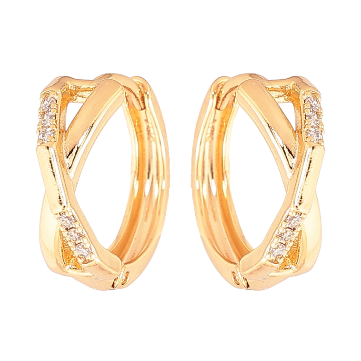 Серьги Xuping Цвет Позолота 18K колечки Декоративный узор фото №18