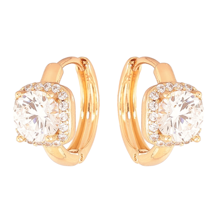 Серьги Xuping Цвет Позолота 18K колечки Кристальный блеск фото №25 Серьги Xuping Цвет Позолота 18K колечки Кристальный блеск фото №25
