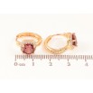 Серьги Xuping Цвет Позолота 18K колечки Красные кристаллы в обрамлении фото №2 Серьги Xuping Цвет Позолота 18K колечки Красные кристаллы в обрамлении фото №2