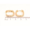 Серьги Xuping Цвет Позолота 18K колечки Двусторонние с узором кристаллами фото №2