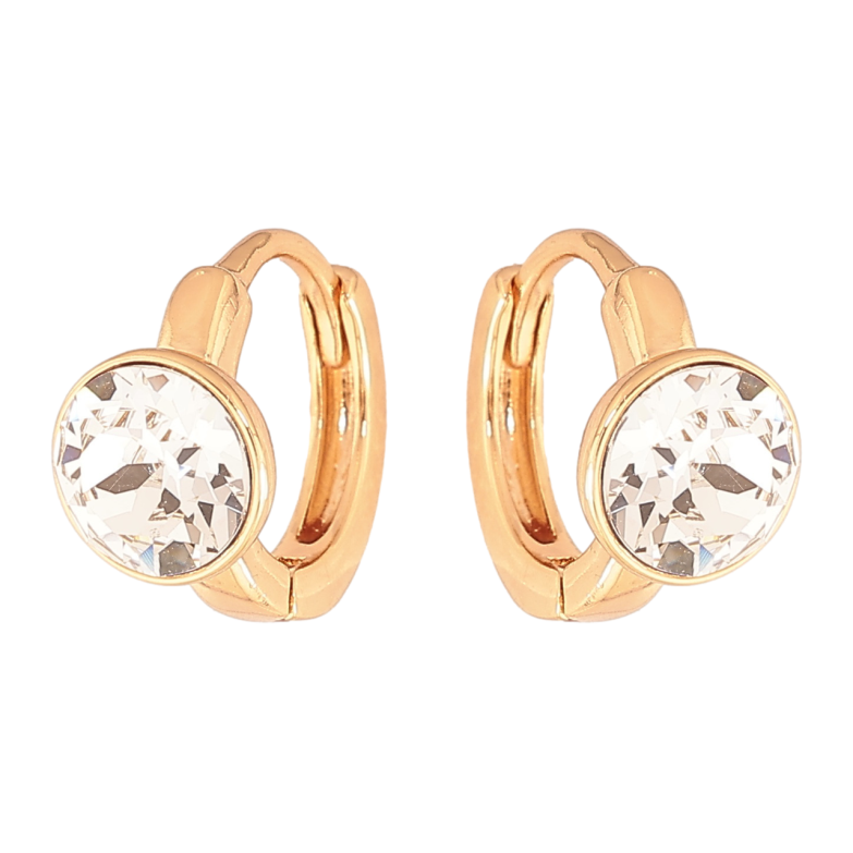 Сережки Xuping Колір Позолота 18K колечка Кристали фото №1 Сережки Xuping Колір Позолота 18K колечка Кристали фото №1