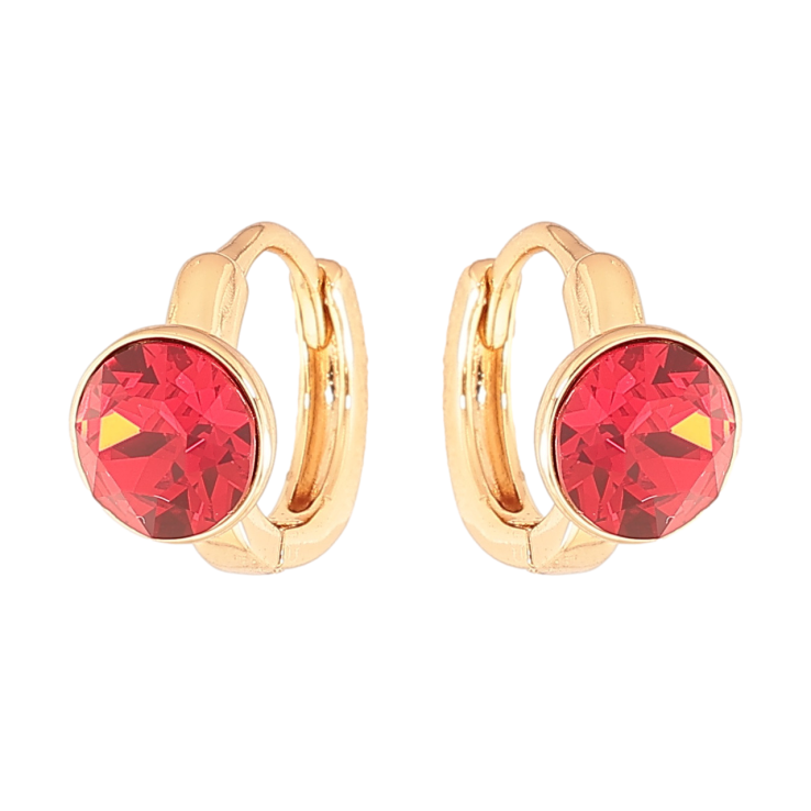Серьги Xuping Цвет Позолота 18K колечки Красные кристаллы фото №23 Серьги Xuping Цвет Позолота 18K колечки Красные кристаллы фото №23