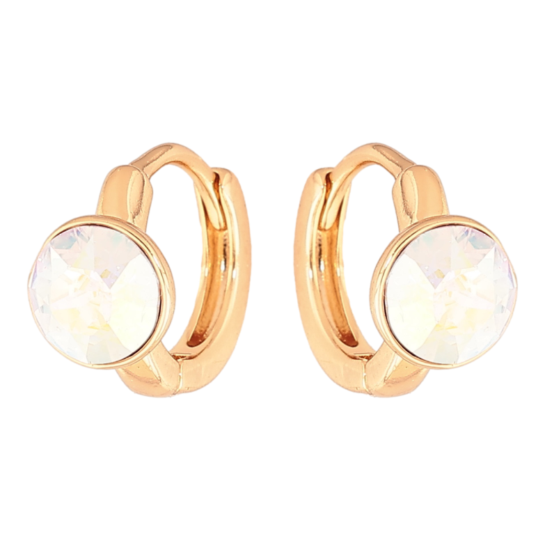 Сережки Xuping Колір Позолота 18K колечка Райдужні кристали фото №1 Сережки Xuping Колір Позолота 18K колечка Райдужні кристали фото №1