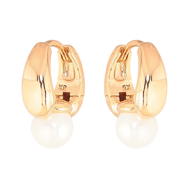 Серьги Xuping Цвет Позолота 18K колечки Узор с жемчужинами фото №10 Серьги Xuping Цвет Позолота 18K колечки Узор с жемчужинами фото №10