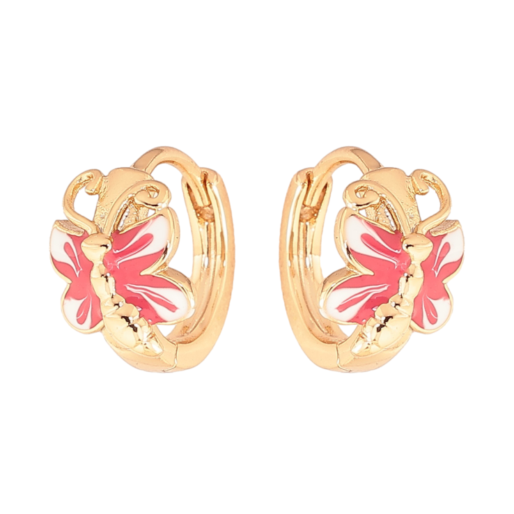 Серьги Xuping Цвет Позолота 18K колечки Бабочки с эмалью фото №18 Серьги Xuping Цвет Позолота 18K колечки Бабочки с эмалью фото №18
