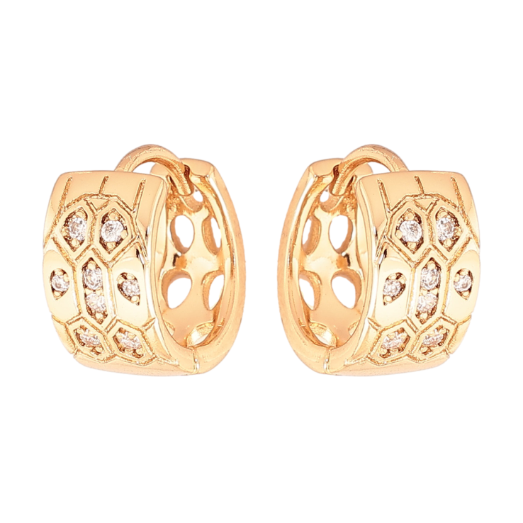 Серьги Xuping Цвет Позолота 18K колечки Узор с кристаллами фото №17 Серьги Xuping Цвет Позолота 18K колечки Узор с кристаллами фото №17