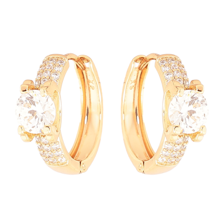 Сережки Xuping Колір Позолота 18K колечка Інкрустація кристалами фото №7 Сережки Xuping Колір Позолота 18K колечка Інкрустація кристалами фото №7