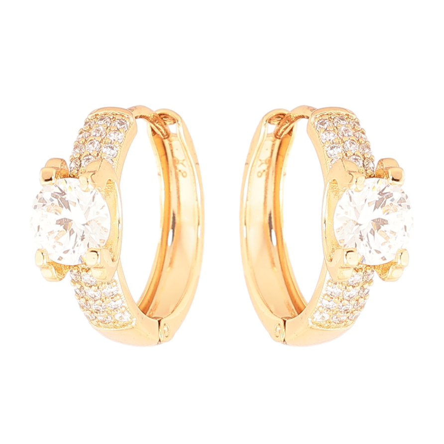 Серьги Xuping Цвет Позолота 18K колечки Инкрустация кристаллами фото №1 Серьги Xuping Цвет Позолота 18K колечки Инкрустация кристаллами фото №1