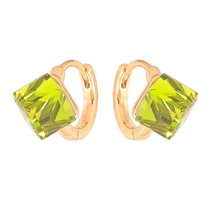 Серьги Xuping Цвет Позолота 18K колечки Салатовые кристальные кубики фото №18 Серьги Xuping Цвет Позолота 18K колечки Салатовые кристальные кубики фото №18