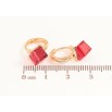 Серьги Xuping Цвет Позолота 18K колечки Красные кристальные кубики фото №2 Серьги Xuping Цвет Позолота 18K колечки Красные кристальные кубики фото №2