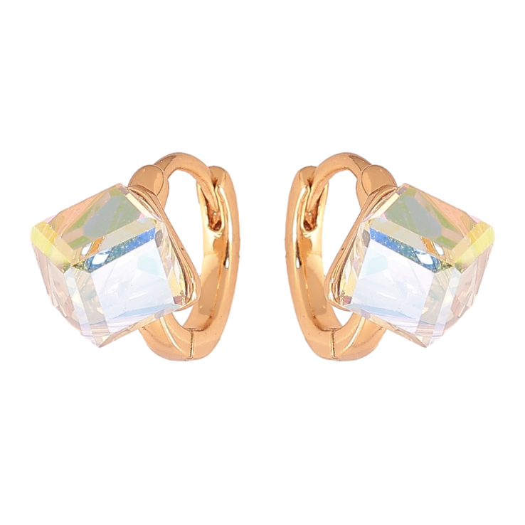 Серьги Xuping Цвет Позолота 18K колечки Радужные кристальные кубики фото №14 Серьги Xuping Цвет Позолота 18K колечки Радужные кристальные кубики фото №14