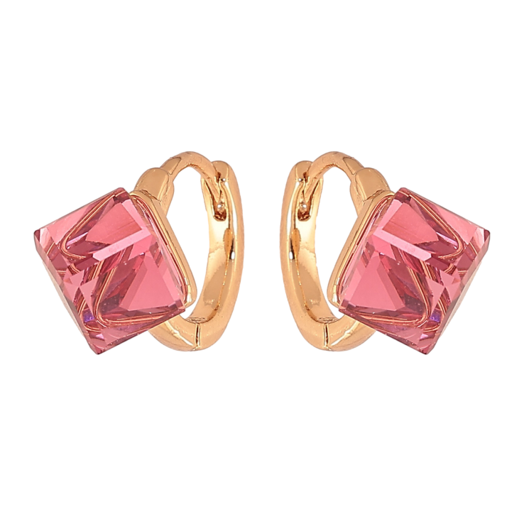 Серьги Xuping Цвет Позолота 18K колечки Розовые кристальные кубики фото №16 Серьги Xuping Цвет Позолота 18K колечки Розовые кристальные кубики фото №16