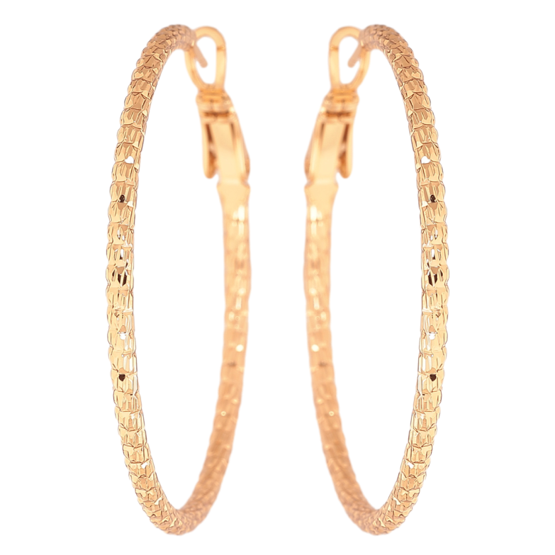 Сережки Xuping колір Позолота 18K кільця (конго) Декоративний візерунок ø 4см фото №8 Сережки Xuping колір Позолота 18K кільця (конго) Декоративний візерунок ø 4см фото №8