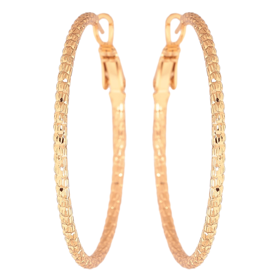 Сережки Xuping колір Позолота 18K кільця (конго) Декоративний візерунок ø 4см фото №1 Сережки Xuping колір Позолота 18K кільця (конго) Декоративний візерунок ø 4см фото №1