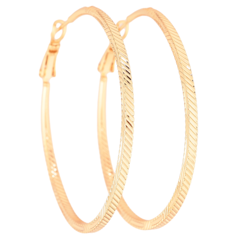 Сережки Xuping колір Позолота 18K кільця (конго) Декоративний візерунок ø 5см фото №1 Сережки Xuping колір Позолота 18K кільця (конго) Декоративний візерунок ø 5см фото №1