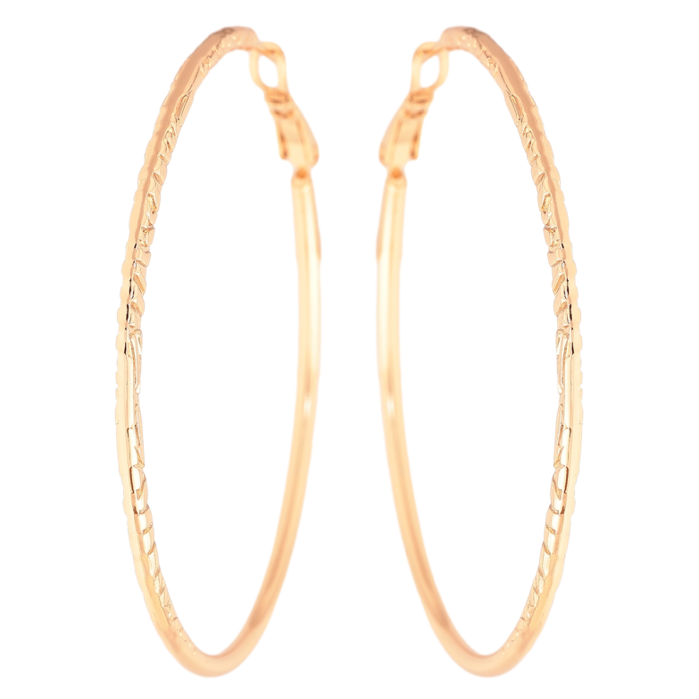 Сережки Xuping колір Позолота 18K кільця (конго) Декоративний візерунок ø 5.5см фото №7
