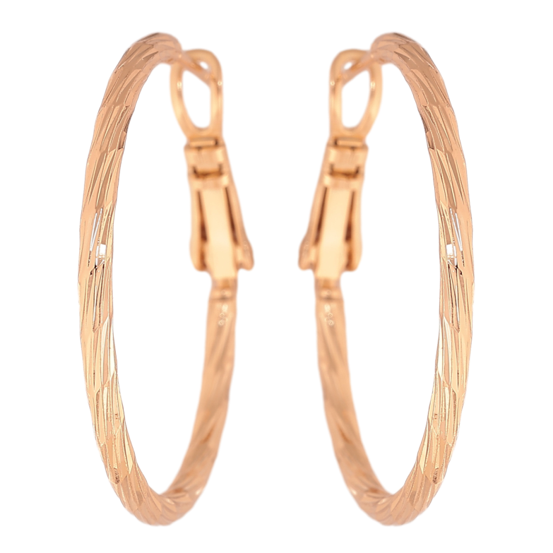 Сережки Xuping колір Позолота 18K кільця (конго) Декоративний візерунок ø 3см фото №2 Сережки Xuping колір Позолота 18K кільця (конго) Декоративний візерунок ø 3см фото №2