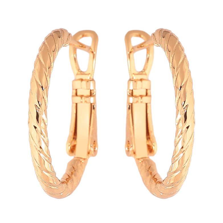 Сережки Xuping колір Позолота 18K кільця (конго) Декоративний візерунок ø 2см фото №13