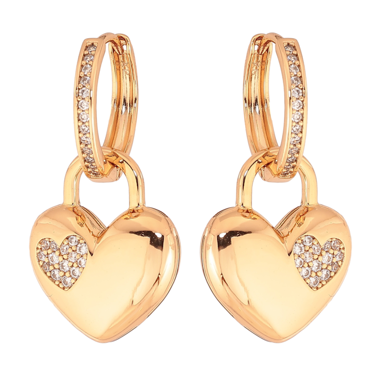 Сережки Xuping колір Позолота 18K підвіски на колечках Сердечка 2 в 1 фото №10 Сережки Xuping колір Позолота 18K підвіски на колечках Сердечка 2 в 1 фото №10