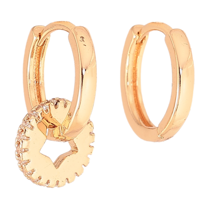 Серьги Xuping цвет Позолота 18K подвески на колечках Асимметричные подвески 2 в 1 фото №9 Серьги Xuping цвет Позолота 18K подвески на колечках Асимметричные подвески 2 в 1 фото №9
