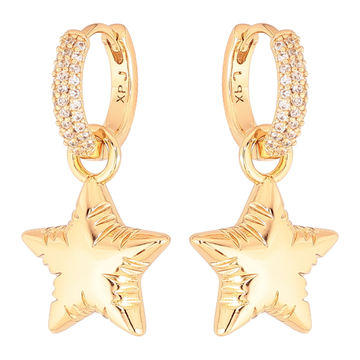 Серьги Xuping цвет Позолота 18K подвески на колечках Звезды 2 в 1 фото №5 Серьги Xuping цвет Позолота 18K подвески на колечках Звезды 2 в 1 фото №5
