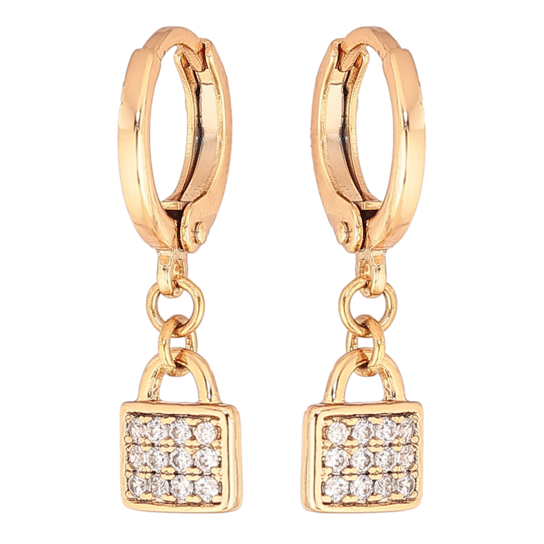 Сережки Xuping колір Позолота 18K підвіски на колечках Замочки з кристалами фото №18 Сережки Xuping колір Позолота 18K підвіски на колечках Замочки з кристалами фото №18