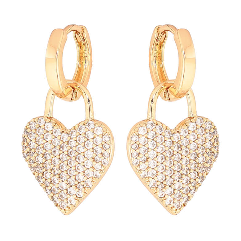 Сережки Xuping колір Позолота 18K підвіски на колечках Сердечка з інкрустацією кристалами 2 в 1 фото №5 Сережки Xuping колір Позолота 18K підвіски на колечках Сердечка з інкрустацією кристалами 2 в 1 фото №5