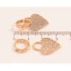 Серьги Xuping цвет Позолота 18K подвески на колечках Сердечки с инкрустацией кристаллами 2 в 1 фото №3 Серьги Xuping цвет Позолота 18K подвески на колечках Сердечки с инкрустацией кристаллами 2 в 1 фото №3
