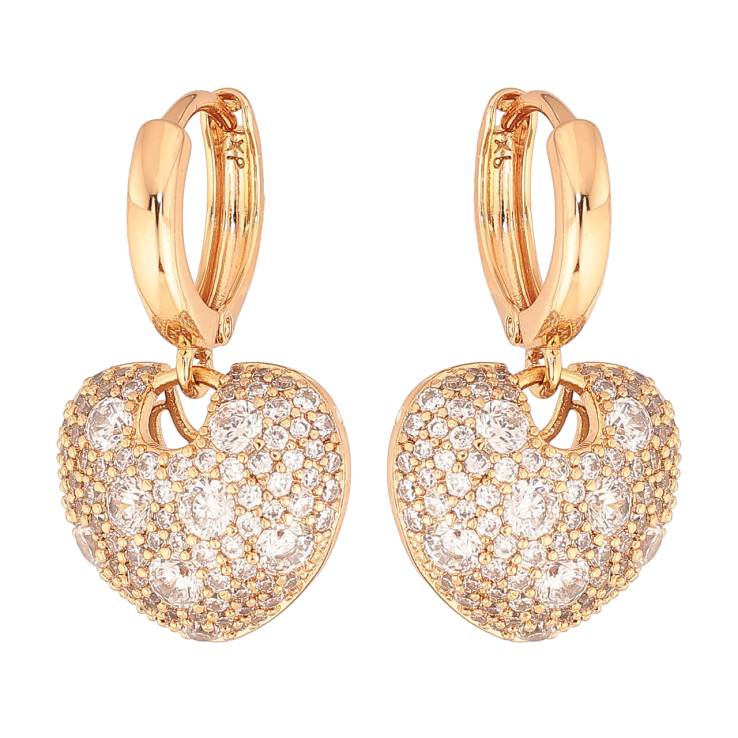 Серьги Xuping цвет Позолота 18K подвески на колечках Сердечки с инкрустацией кристаллами фото №14 Серьги Xuping цвет Позолота 18K подвески на колечках Сердечки с инкрустацией кристаллами фото №14