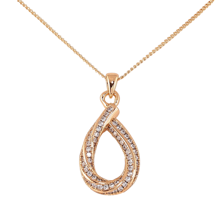 Кулон на цепочке Xuping Цвет Позолота 18K Капелька с кристаллами длина 40-44см х 1ммм фото №2