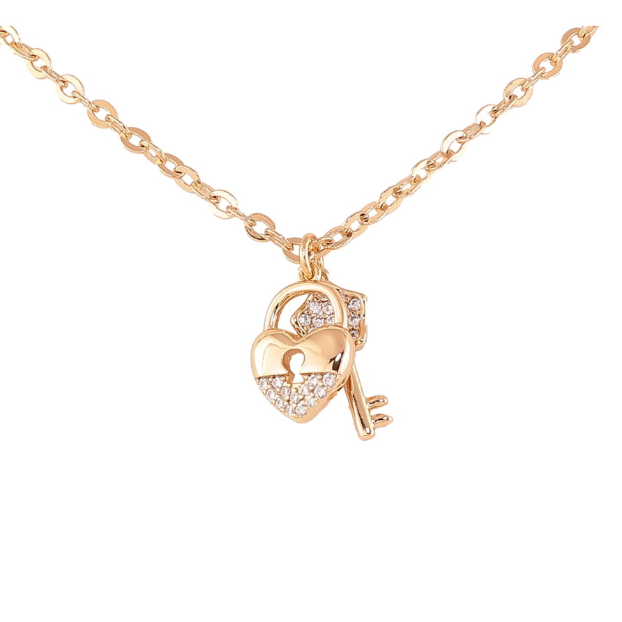 Кулон на цепочке Xuping Цвет Позолота 18K Замочек с ключиком длина 42-46см х 3мм фото №1 Кулон на цепочке Xuping Цвет Позолота 18K Замочек с ключиком длина 42-46см х 3мм фото №1