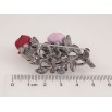 Брошка Рожево-червоні квіти зі стразами фото №2 Брошка Рожево-червоні квіти зі стразами фото №2