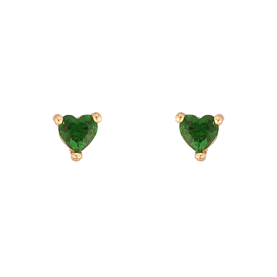 Серьги Xuping M&L Цвет 18K пусеты Зеленые кристальные сердечки фото №1 Серьги Xuping M&L Цвет 18K пусеты Зеленые кристальные сердечки фото №1