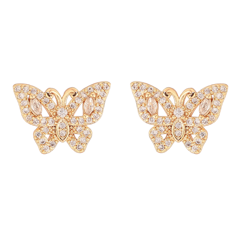 Сережки Xuping M&L Колір 18K пусети Метелики з інкрустацією кристалами фото №1 Сережки Xuping M&L Колір 18K пусети Метелики з інкрустацією кристалами фото №1