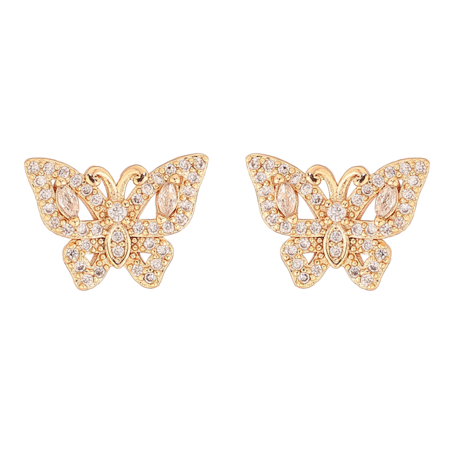 Серьги Xuping M&L Цвет 18K пусеты Бабочки с инкрустацией кристаллами фото №1 Серьги Xuping M&L Цвет 18K пусеты Бабочки с инкрустацией кристаллами фото №1