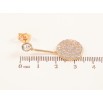 Сережки Xuping M&L Колір 18K пусети Кристальні бантики з перлинними підвісками фото №2