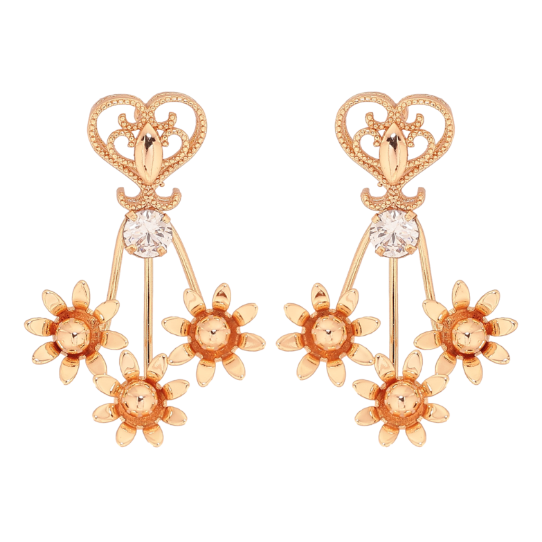 Сережки Xuping M&L Колір 18K пусети Квітковий візерунок фото №5 Сережки Xuping M&L Колір 18K пусети Квітковий візерунок фото №5