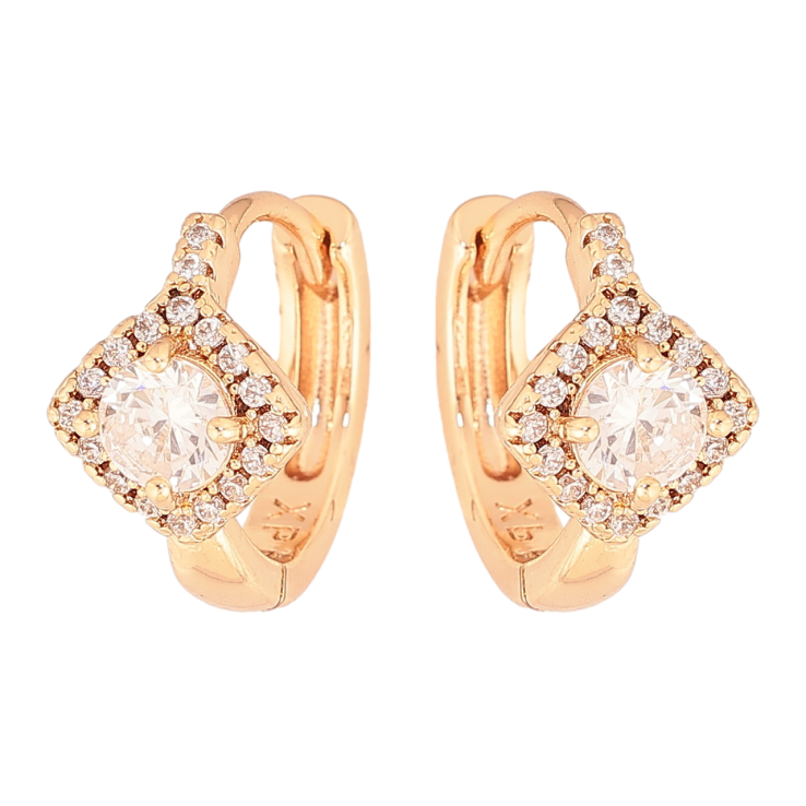 Сережки Xuping M&L Колір 18K колечка Інкрустація кристалами фото №6 Сережки Xuping M&L Колір 18K колечка Інкрустація кристалами фото №6