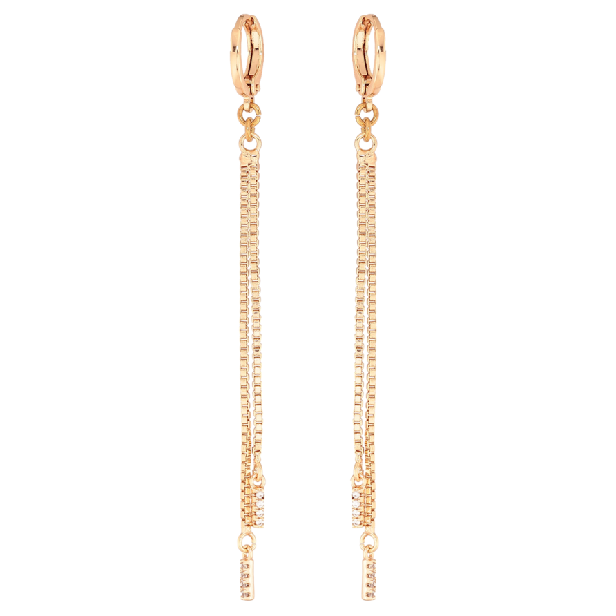 Серьги Xuping M&L Цвет 18K подвески на колечках Подвески с цепочками фото №1 Серьги Xuping M&L Цвет 18K подвески на колечках Подвески с цепочками фото №1