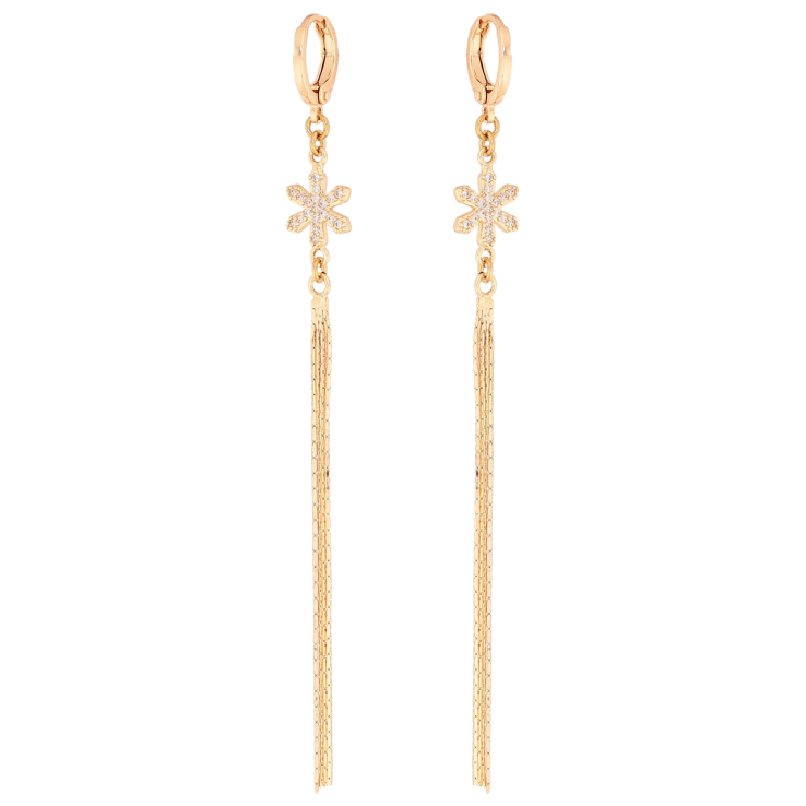 Серьги Xuping M&L Цвет 18K подвески на колечках Снежинки с цепочками фото №15 Серьги Xuping M&L Цвет 18K подвески на колечках Снежинки с цепочками фото №15