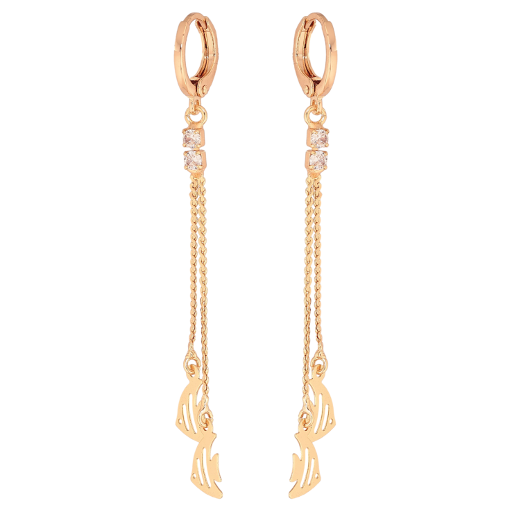Серьги Xuping M&L Цвет 18K подвески на колечках Рыбки на цепочках фото №16 Серьги Xuping M&L Цвет 18K подвески на колечках Рыбки на цепочках фото №16