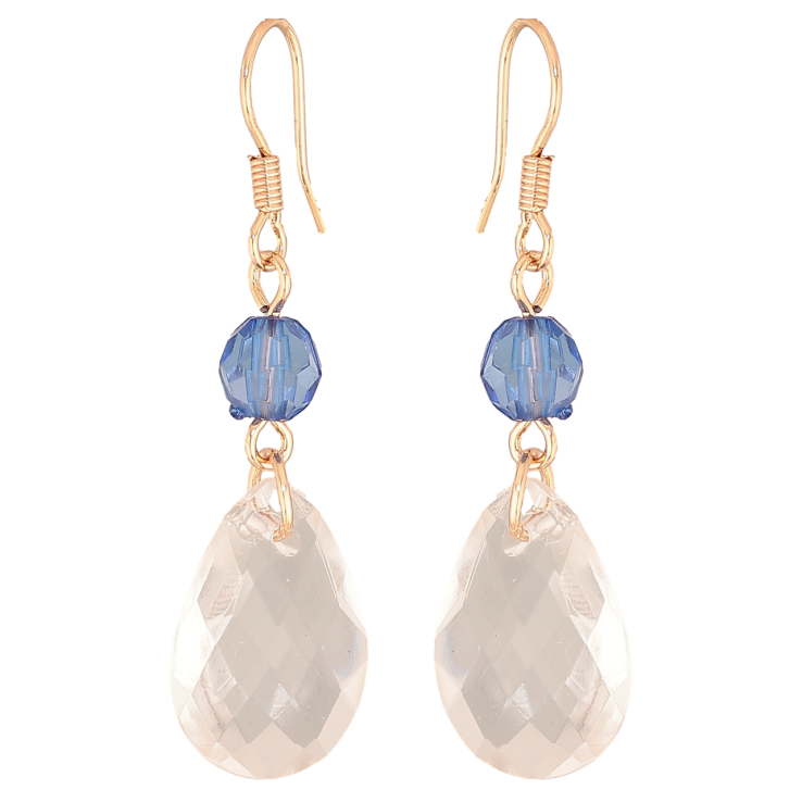 Серьги Xuping M&L Цвет 18K французский замок Кристальная капелька с голубой бусиной фото №25