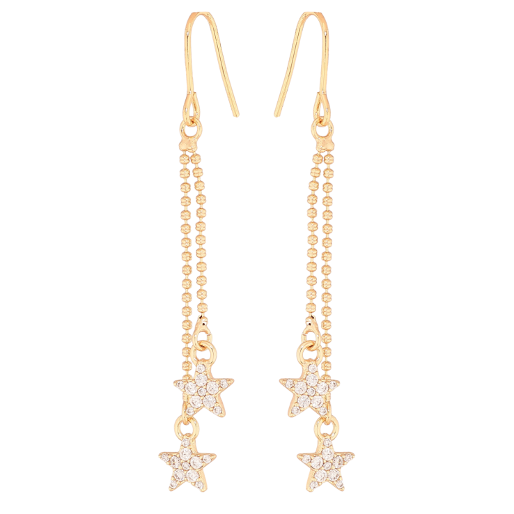 Серьги Xuping M&L Цвет 18K французский замок Звезды на цепочках фото №12 Серьги Xuping M&L Цвет 18K французский замок Звезды на цепочках фото №12